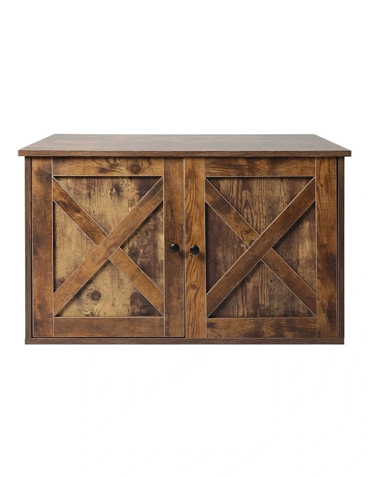 Enclosed Cat Litter Cabinet Box in Brown