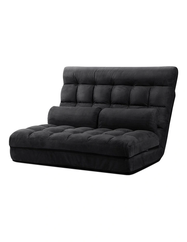 Lounge Suede Sofa Bed in Charcoal