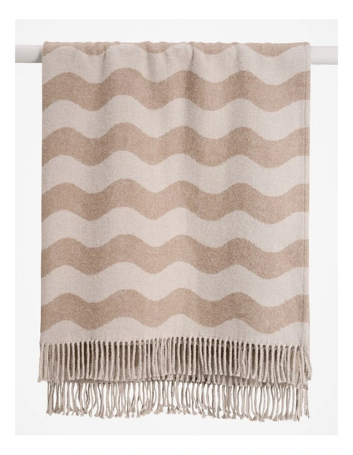Crest Recycled Cotton Blend Throw in Fawn