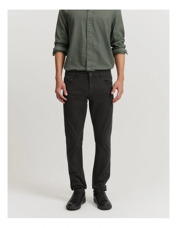 Garment Dyed Twill Pant in Washed Black