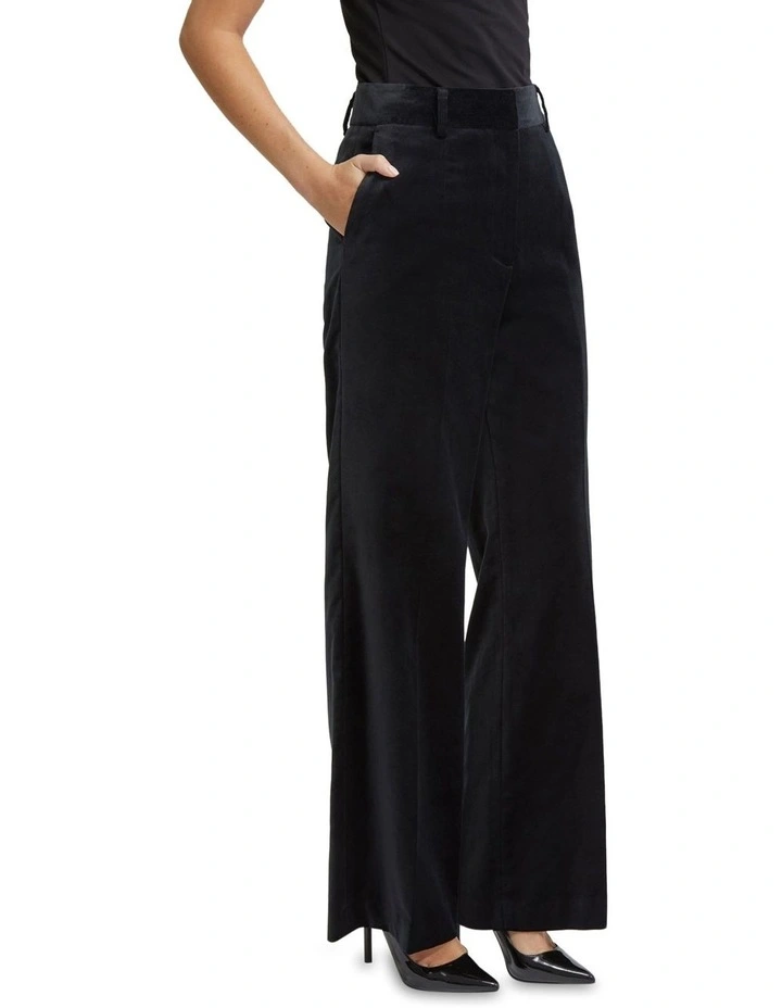 Lydia Velvet Trousers in Black