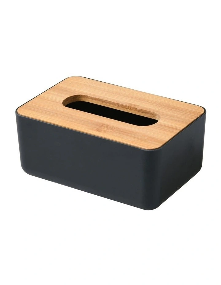 Takae Natural Bamboo Tissue Box Small in Black