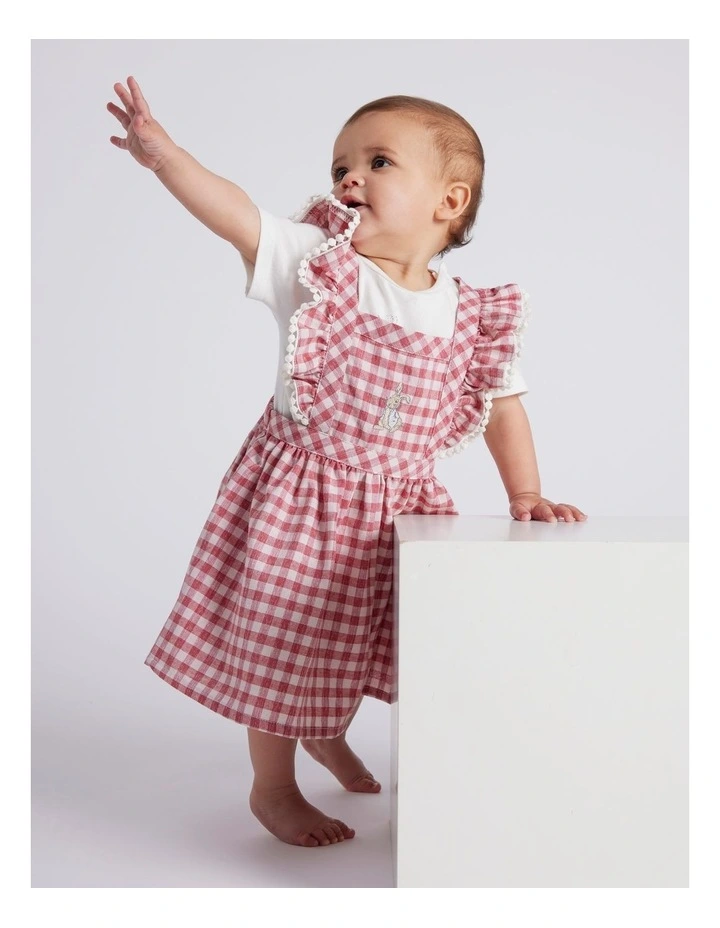 Chrismas Pinafore Dress in Red