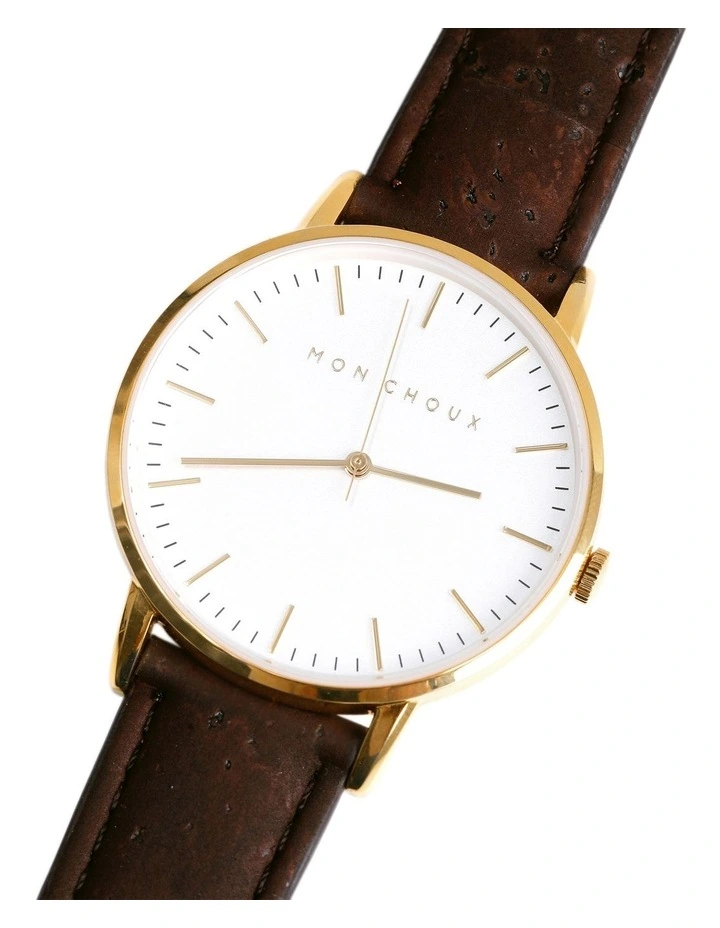 Classic Vegan Leather Watch 38mm in Gold