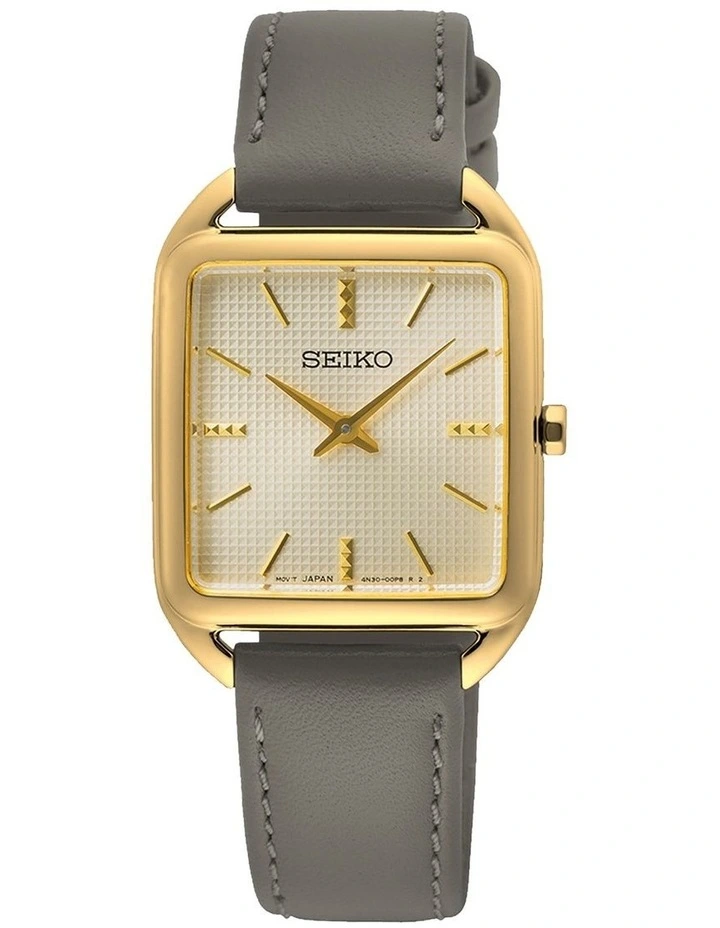 Conceptual Series Leather Watch in Gold