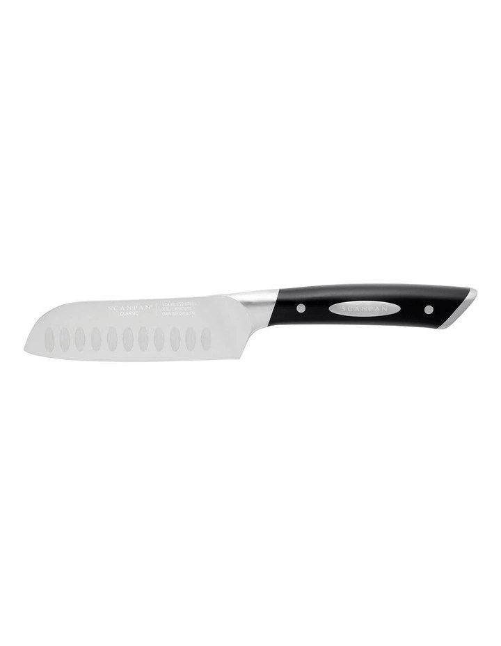 Classic Santoku Knife with Granton Edge 12.5cm in Black