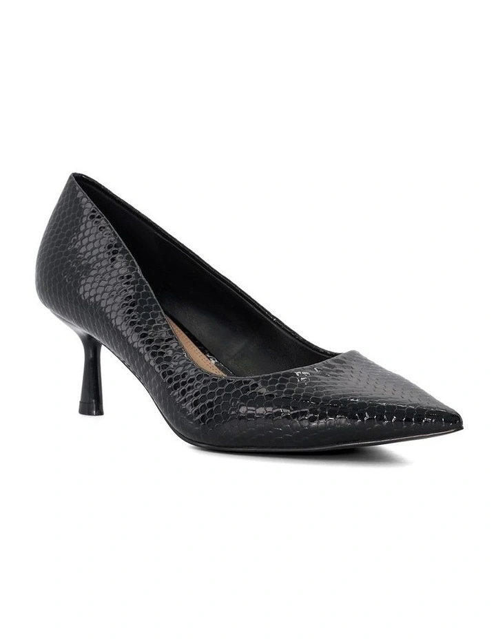 Angelina Pump in Black Reptile