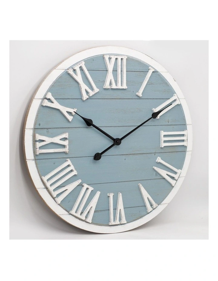 Belle Wall Clock 60cm in Blue/White