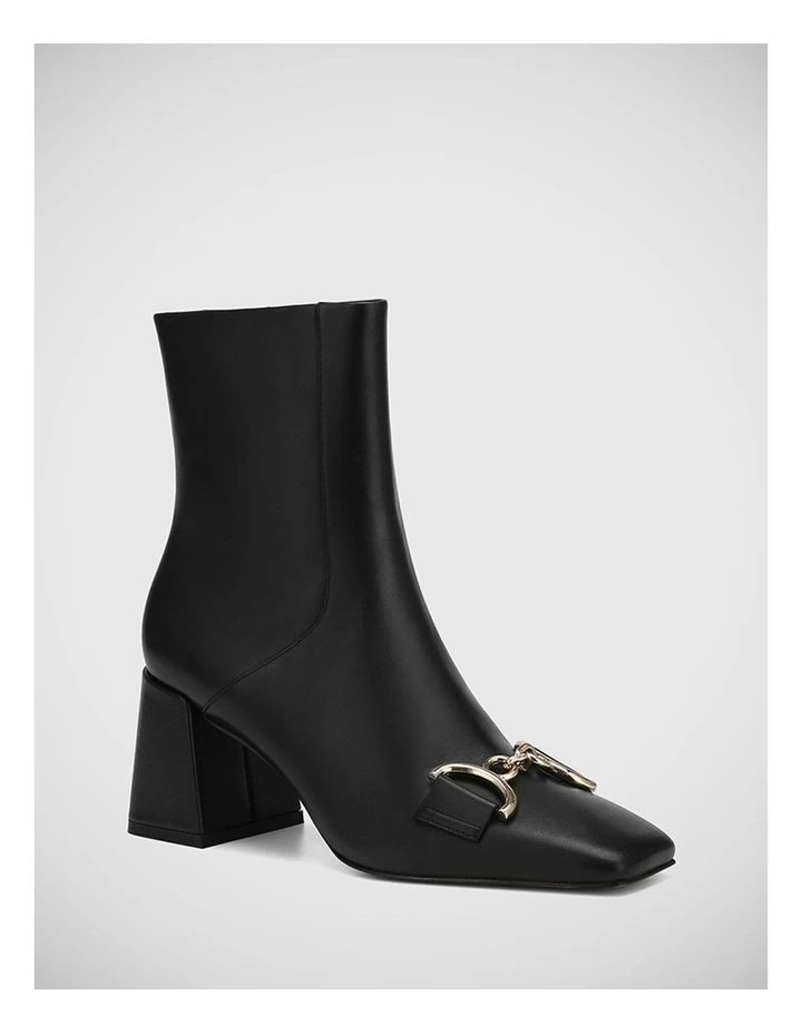 Naomi Leather Ankle Boot in Black