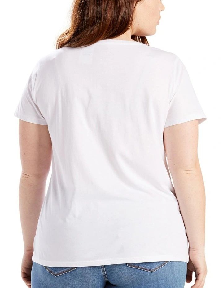 Perfect Crew Curve Neck Tee in White