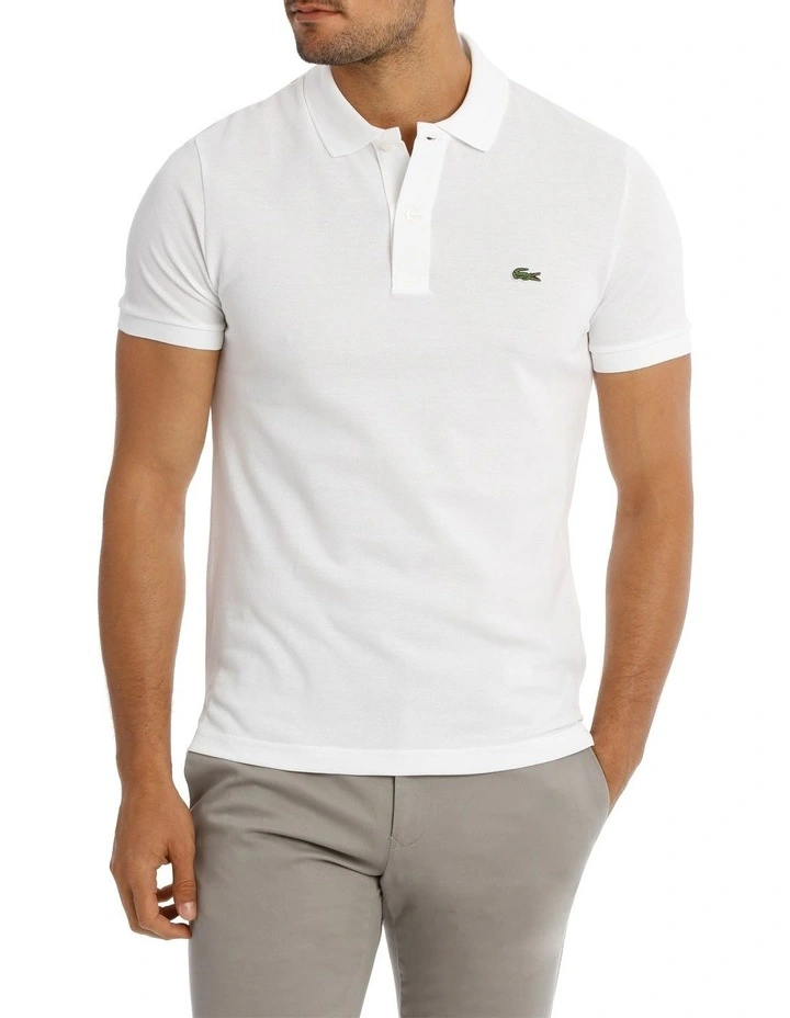 Basic Slim Fit Polo Shirt in White