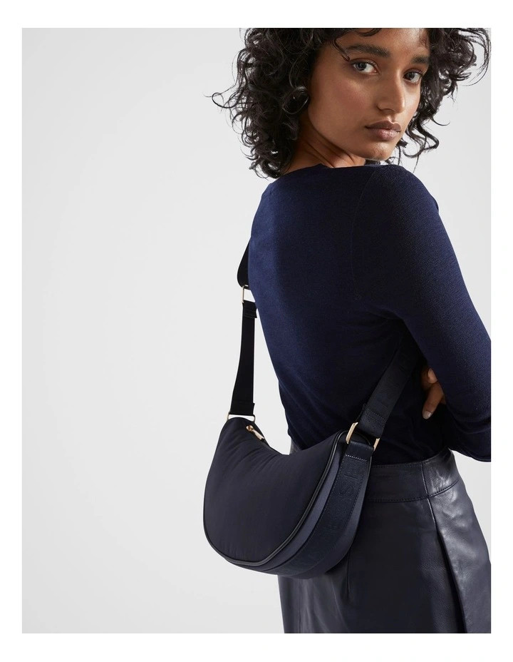 Monochrome Saddle Bag in Midnight Sky