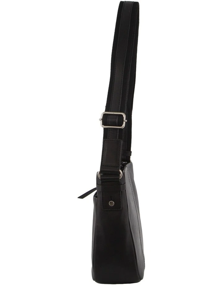 Leather Cross-Body Handbag in Black