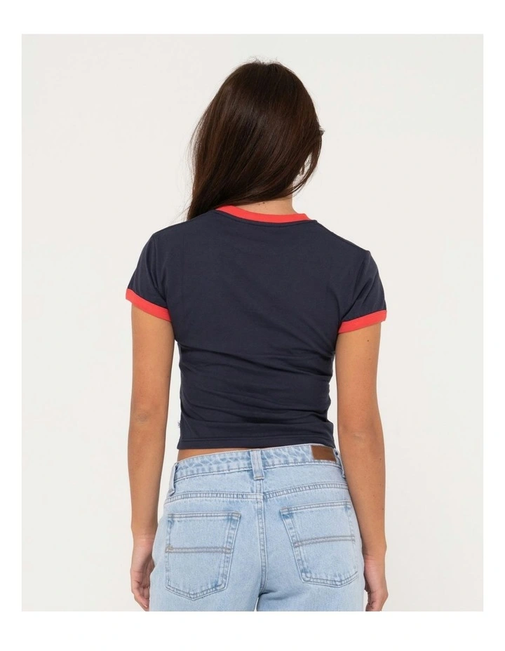 Contrast Skimmer Baby Tee in Blue