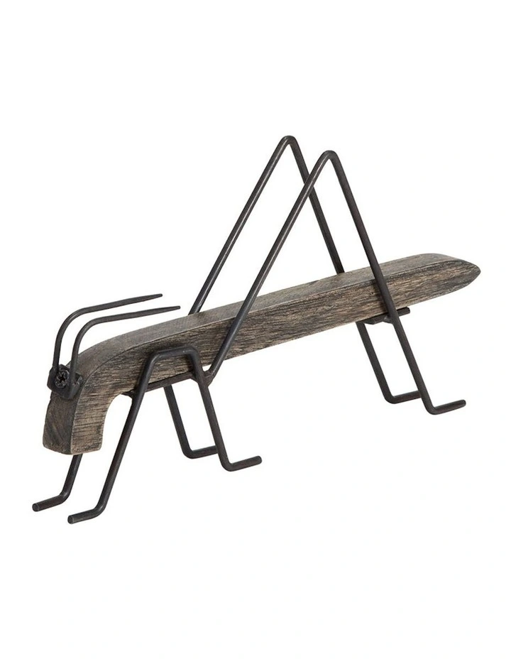 Mango Wood Grasshopper Ornament Medium in Natural