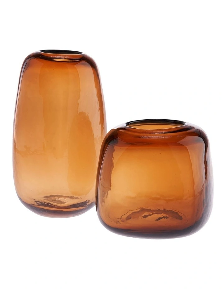 Indiana Vase 22cm In Amber