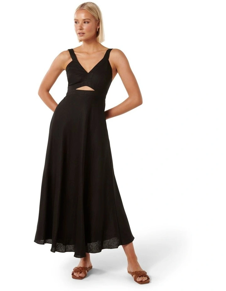 Jamilla Panelled Midi Dress in Black