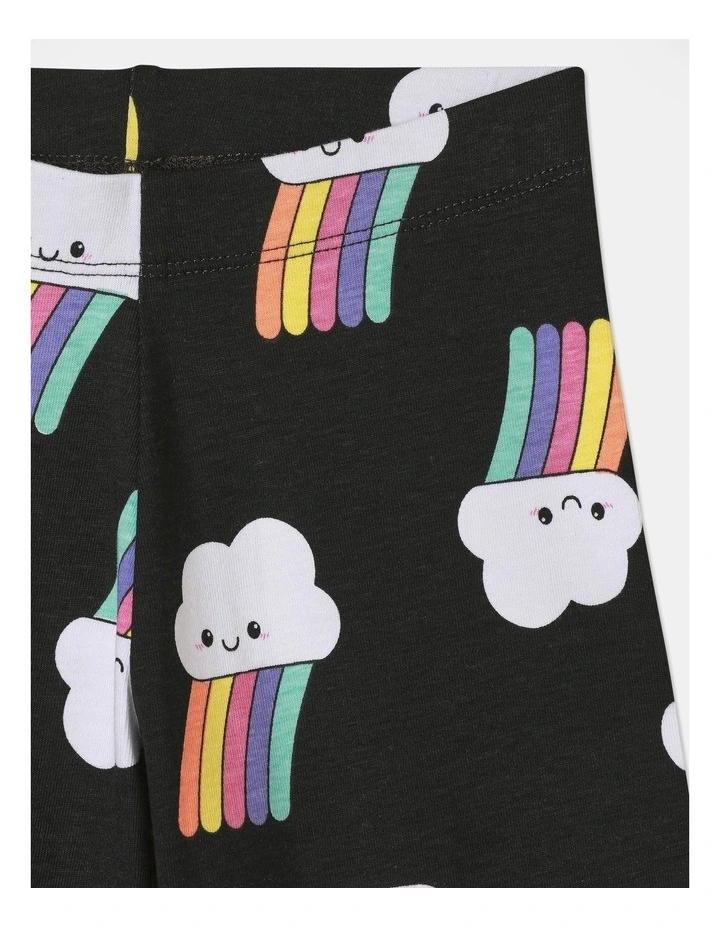 Essential Cloudy Rainbow Legging in Black