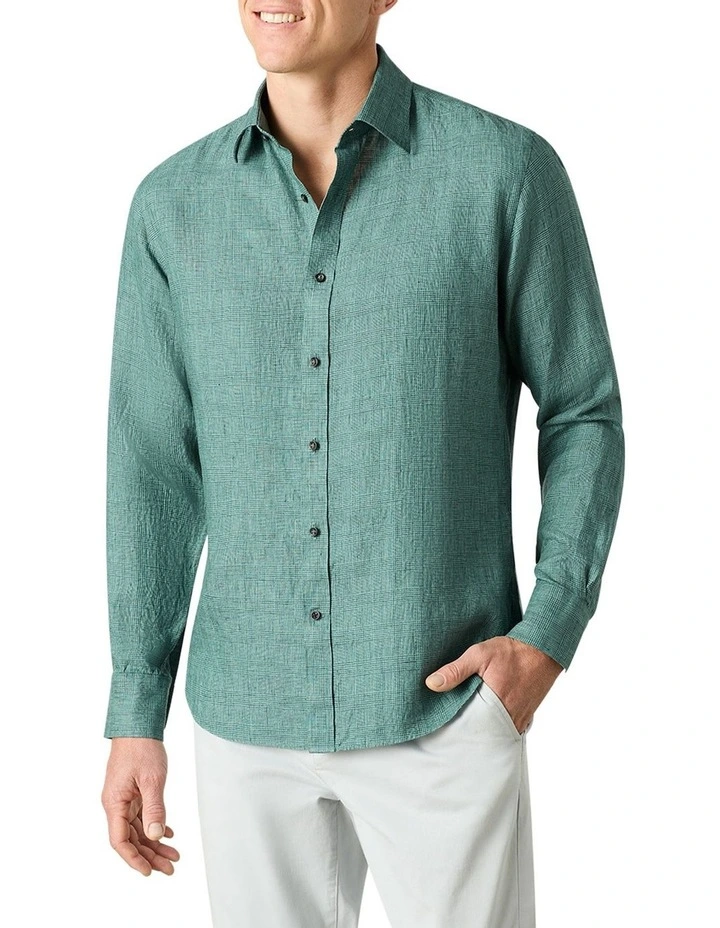 Mattarella Linen Shirt in Green