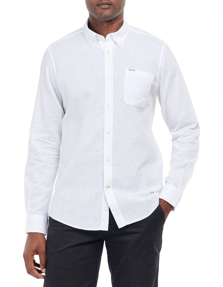 Nelson Tailored Long Sleeve Shirt White
