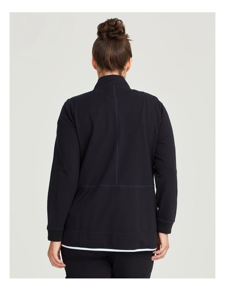 Active Spliced Zip Jacket in Black