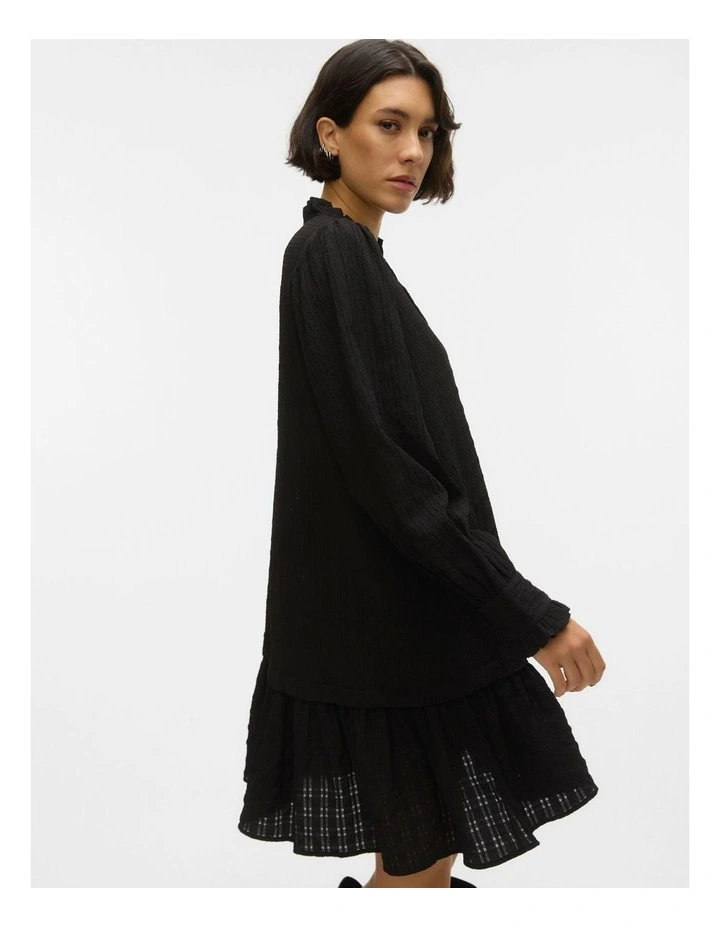 Ilisa Long Sleeve Mini Dress in Black