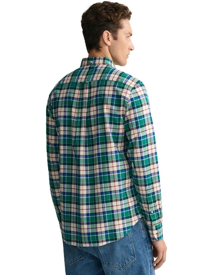 Checked Oxford Long Sleeve Shirt in Lush Green