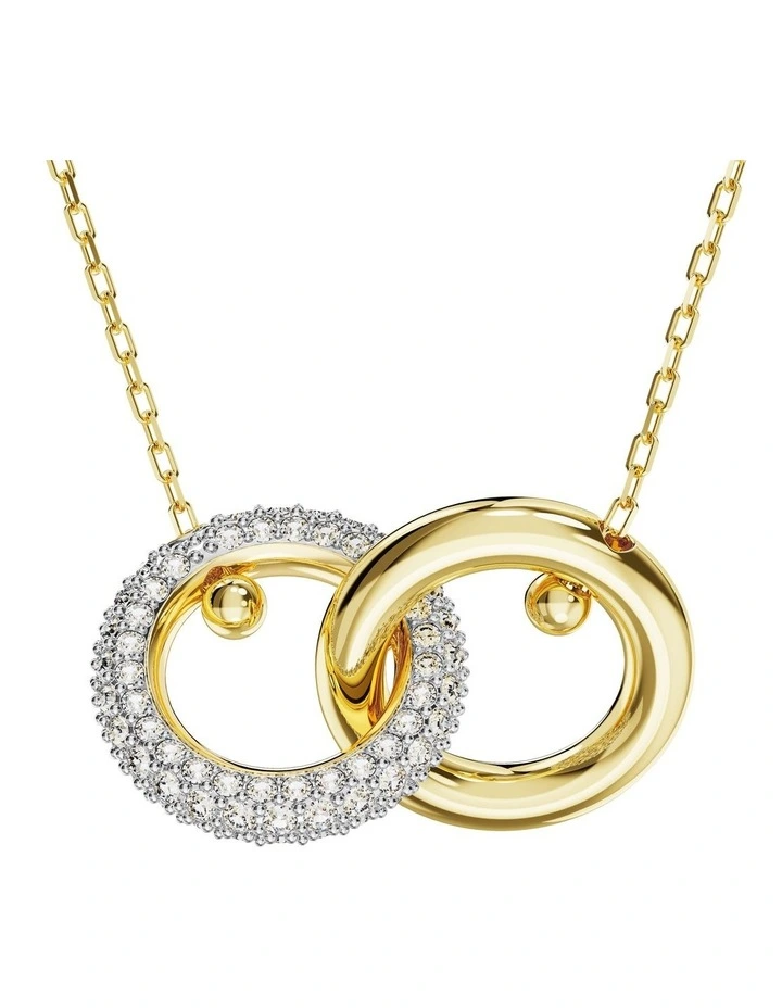 Dextera Pendant Interlocking Loop Gold-Tone Plated in White