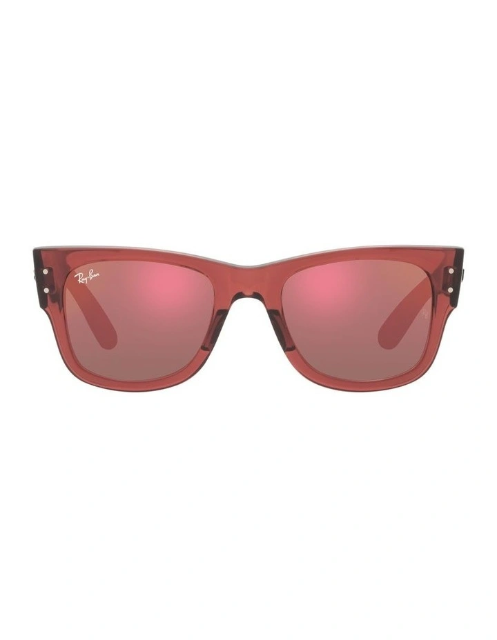MEGA WAYFARER Sunglasses In Transparent Pink/Havana