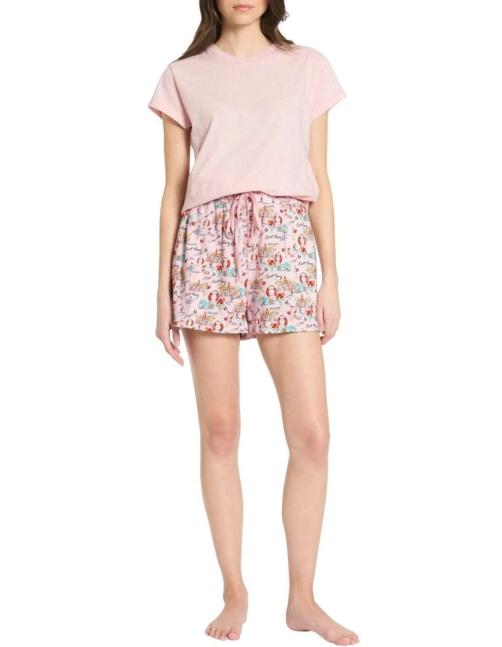 Its A Beach Day Pj Tee Set in Blush Multi