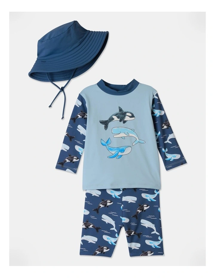 Two Piece With Hat Swimwear in Blue