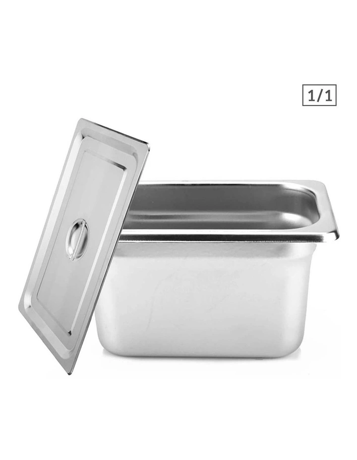 Gastronorm GN Pan Deep Stainless Steel Tray With Lid 20cm in Silver