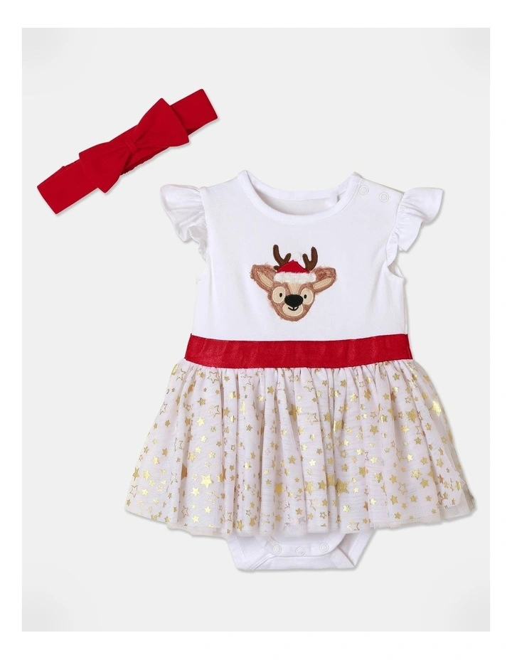 Reindeer Tutu Bodysuit & Hat Set in Assorted