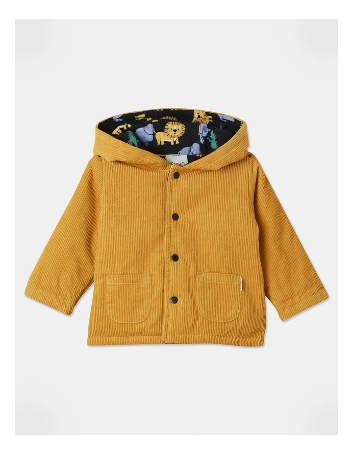 Cord Reversible Jacket in Mustard