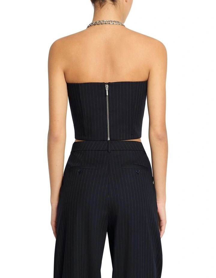 Pin Me Down Bustier Tops in Navy