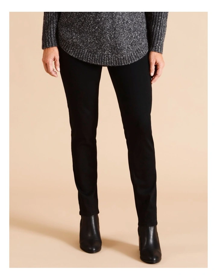 Organic Cotton Blend Wardrobe Staple Slim Full Length Jean In Black
