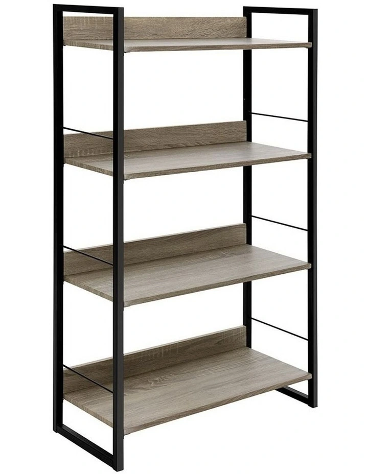 Book Shelf Display Shelves Corner Wall Wood Metal Stand Hollow Storage