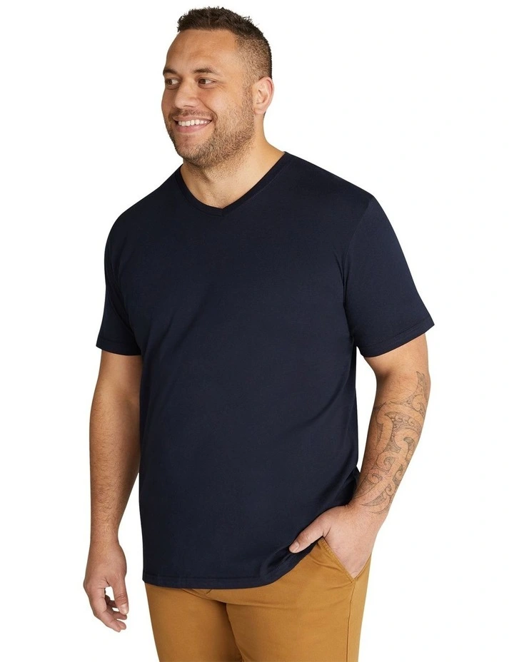 Essential V Neck Tee in Navy