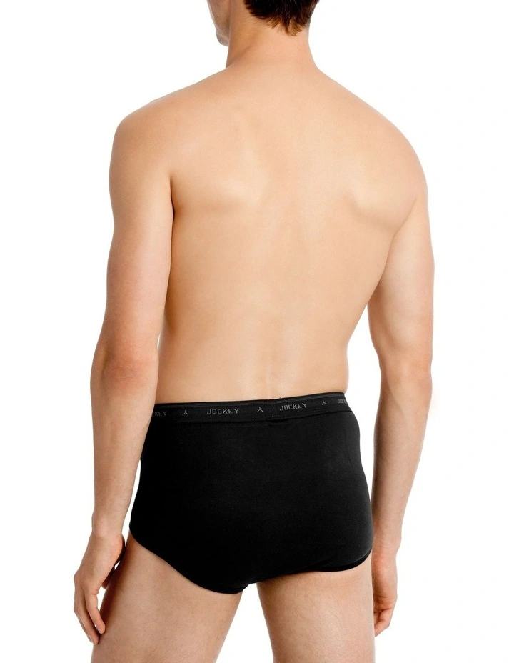 Classic Y-Front Brief 3 Pack in Black