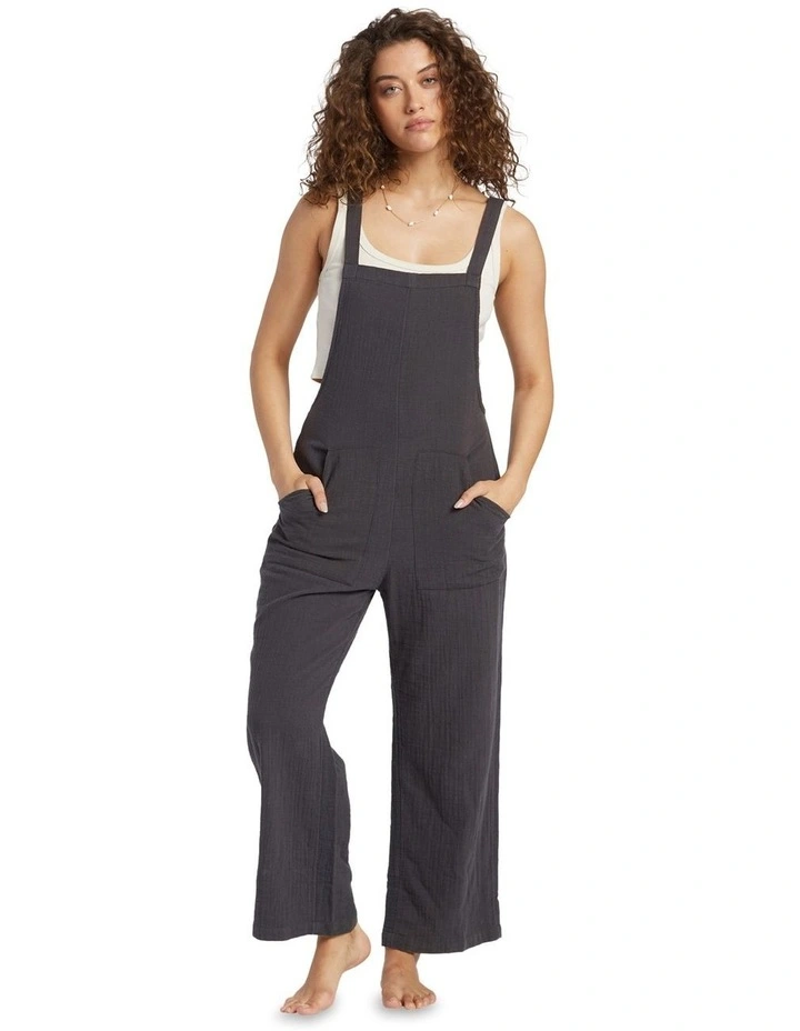 Pacific Time Overalls Jumpsuit in Black Sands