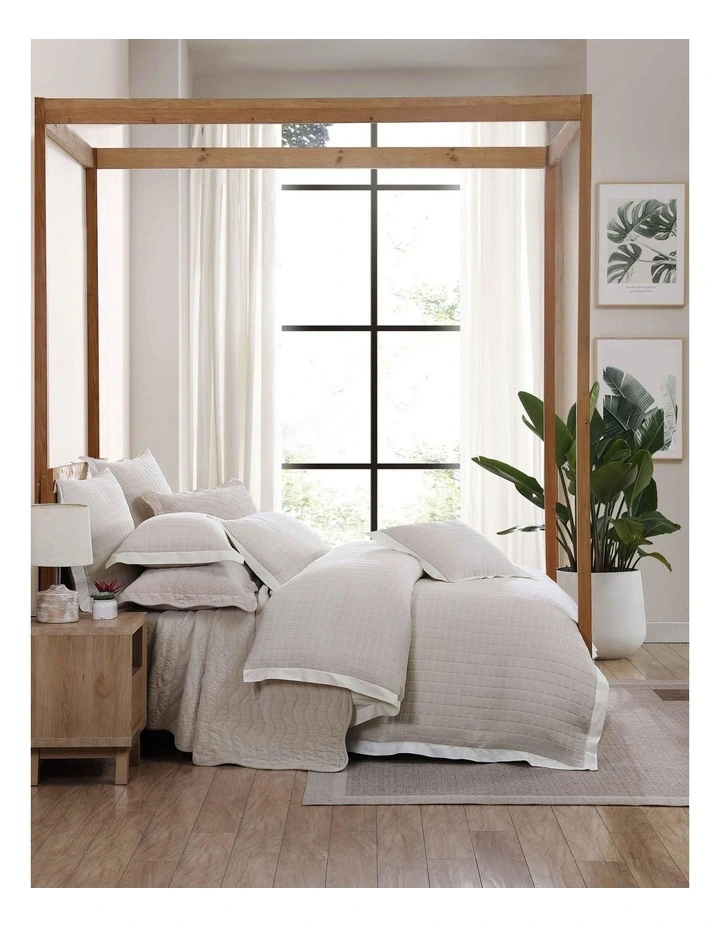 Kingston Quilt Cover Set in Stone