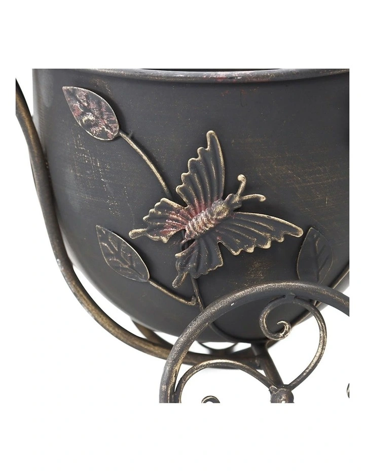 Bicycle Butterfly Pot Planter in Grey