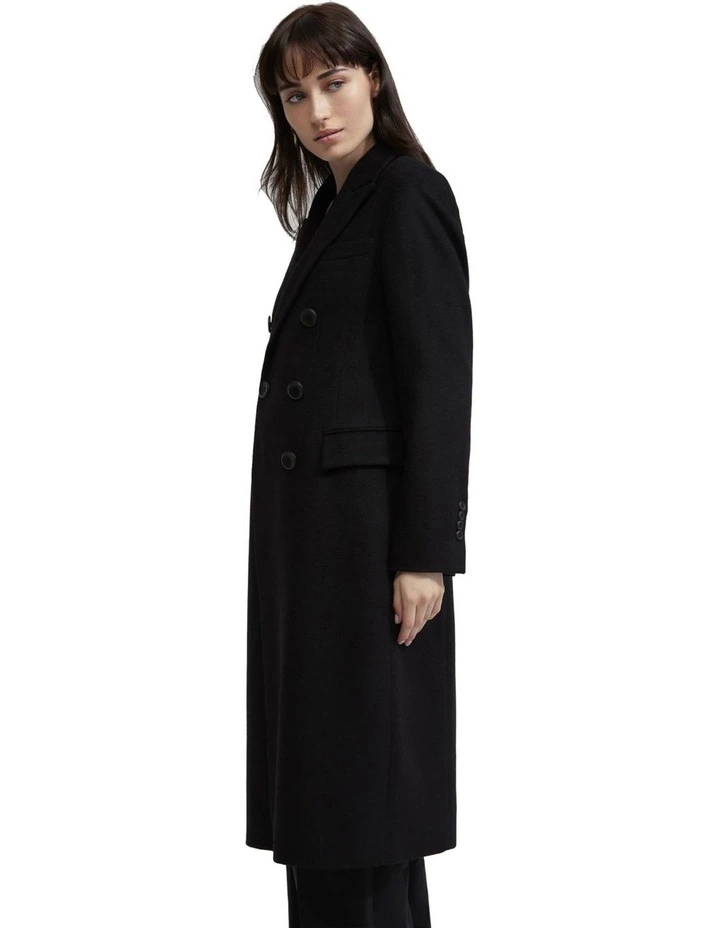 Lily Wool Rich Coat in Black