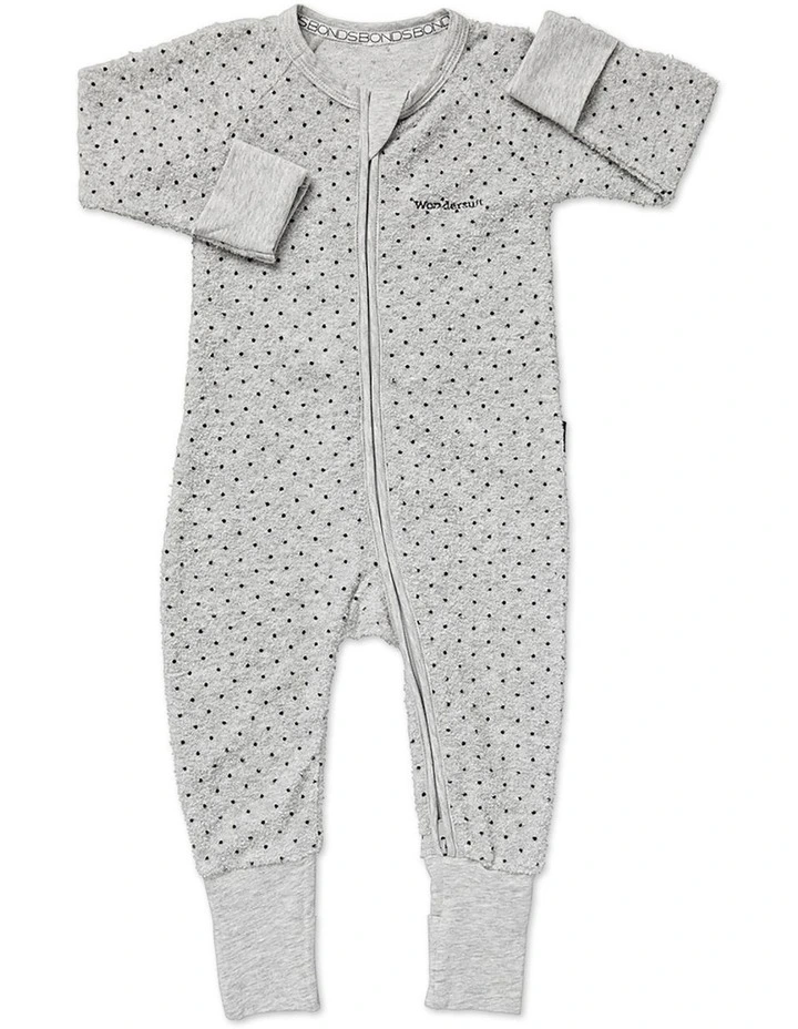 Baby Poodelette Zip Wondersuit in Grey