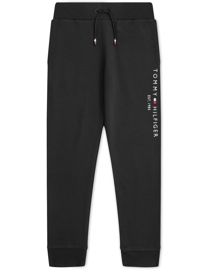 Essential Organic Cotton Logo Joggers in Black