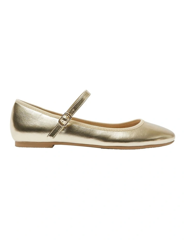 Sweet Flat Shoes in Soft Gold Metallic
