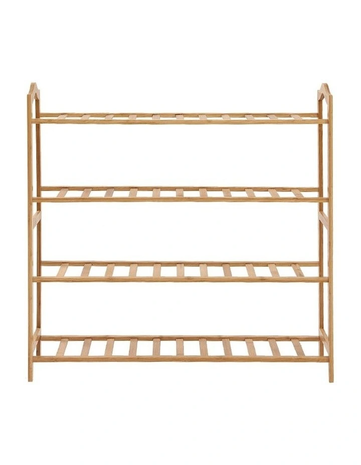4 Tiers Bamboo Shoe Rack 80cm in Natural