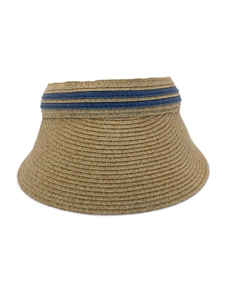 Lilah Visor Hat in Tan/Denim