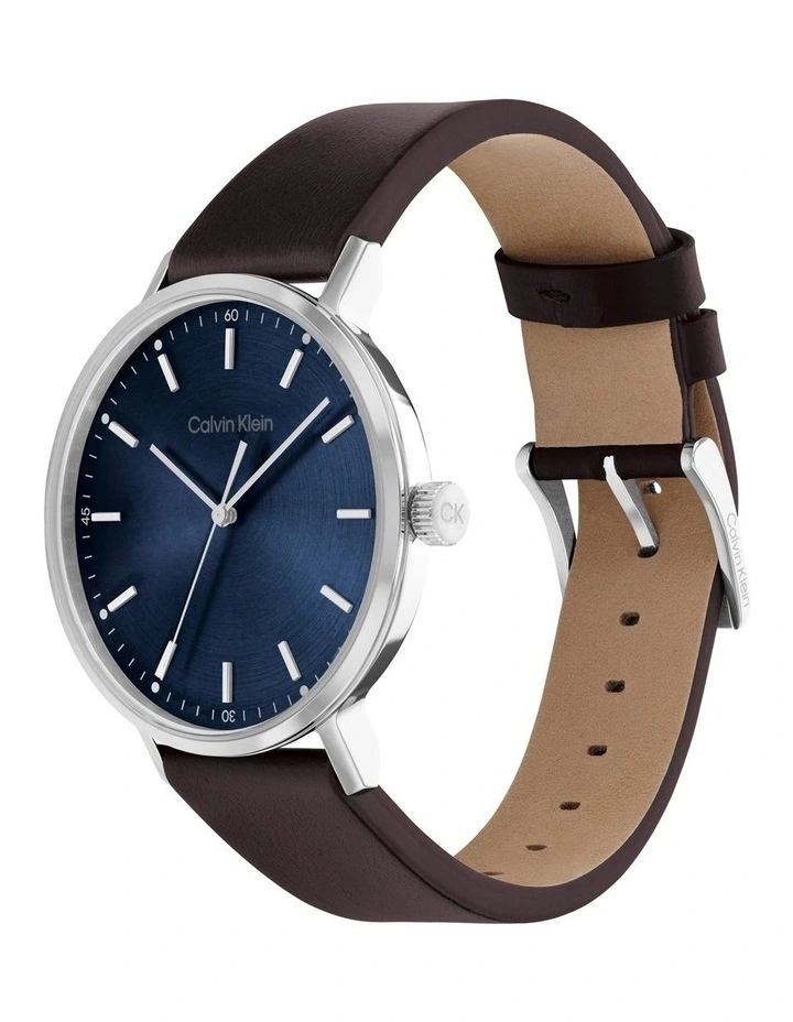 Modern Mesh Men's Qtz Watch 25200052 in Dark Brown Leather
