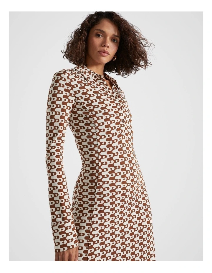 Swirl Midi Dress in Spice Geo
